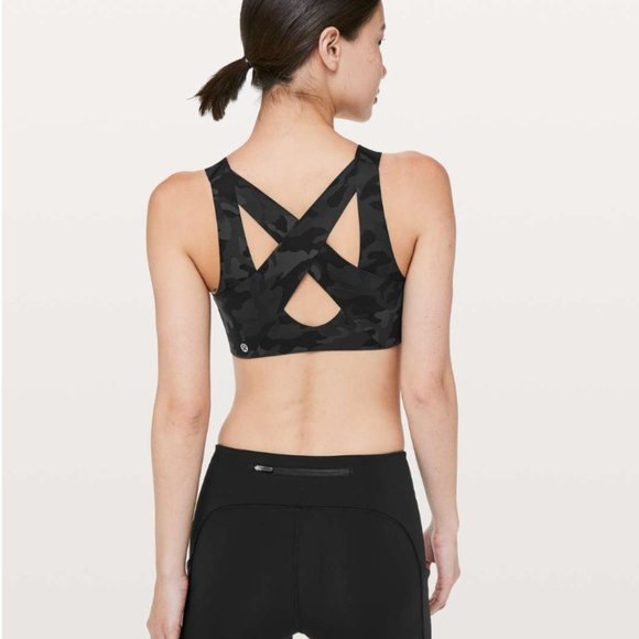 Lululemon Enlite Bra *Zip Front Incognito Camo Multi Grey NWT - Picture 2 of 5